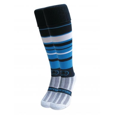 MARIOS  Mesh knee socks light blue tartan print