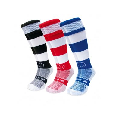 Classic Athletic Socks . Striped Football Blue, White, Red - Betina Lou