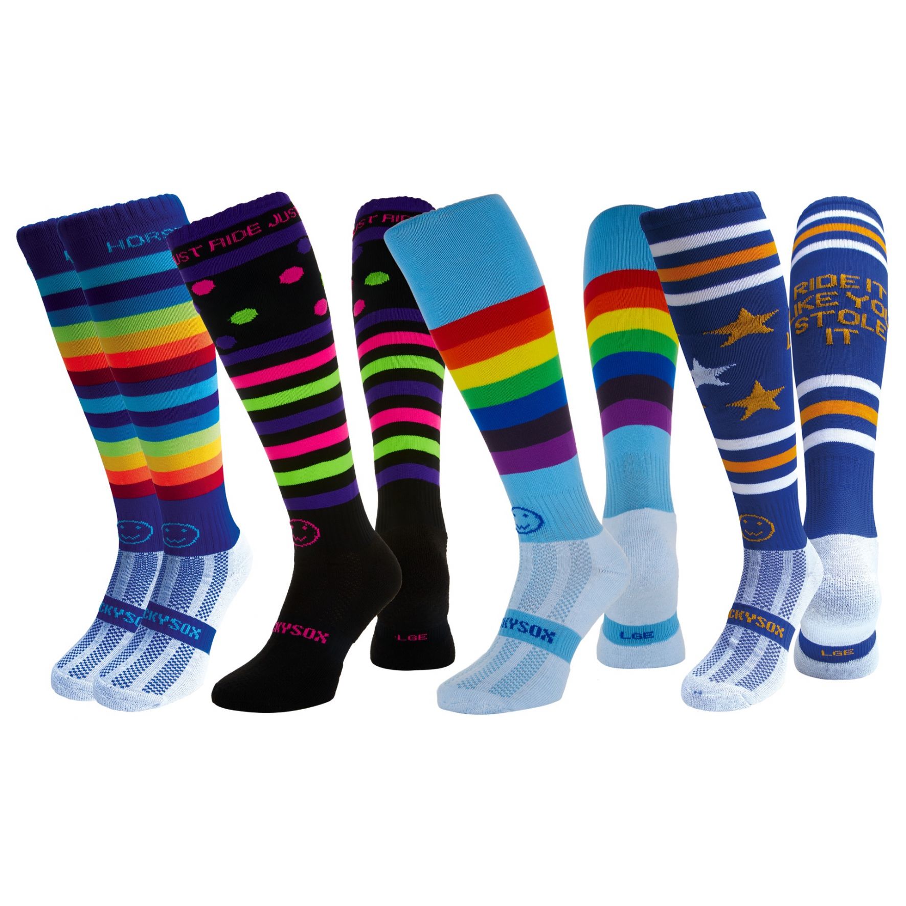 4 For 3 Rainbow Rider Horse Riding Socks