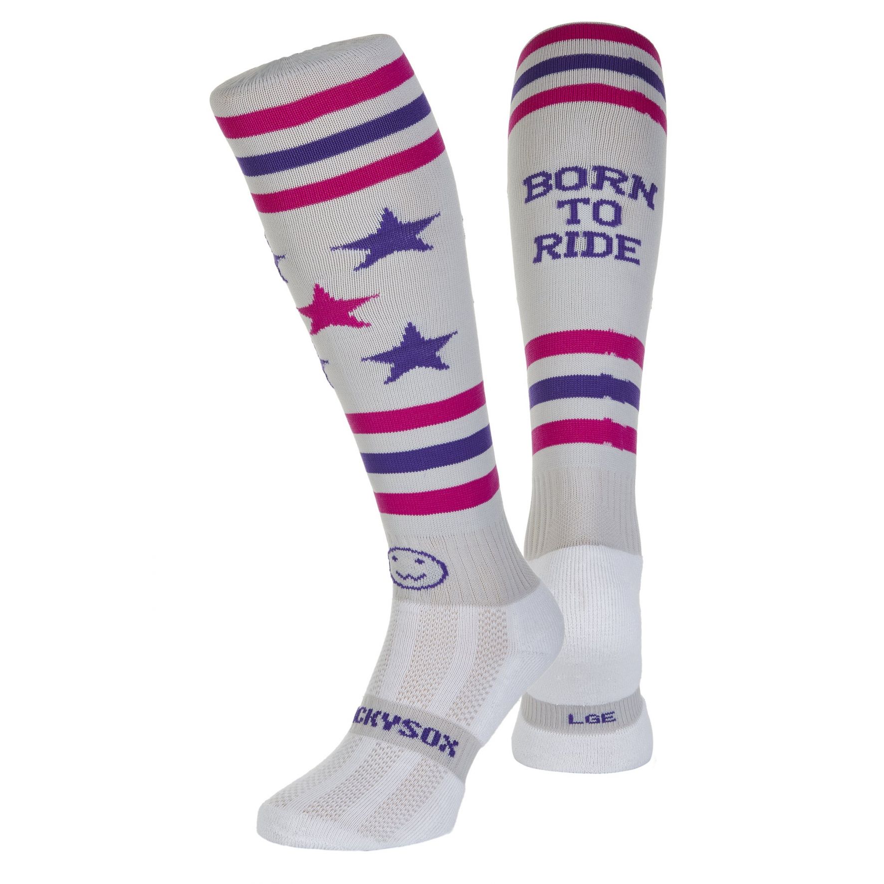 Born To Ride Silver Horse Riding Socks